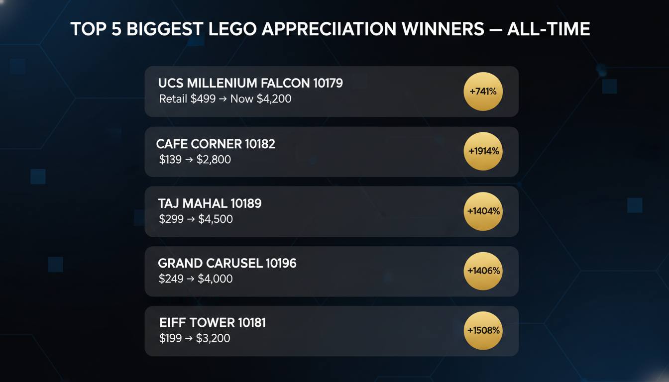 Top 5 biggest LEGO appreciation winners — all-time